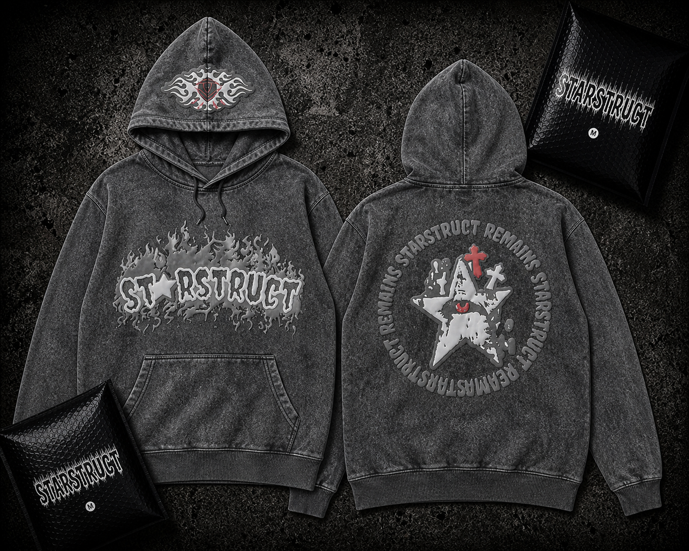 Starstruct Acid Wash “Remains” Hoodie